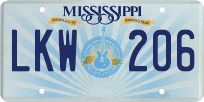 MS license plate LKW206
