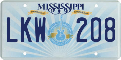 MS license plate LKW208