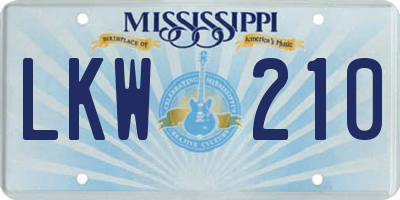 MS license plate LKW210