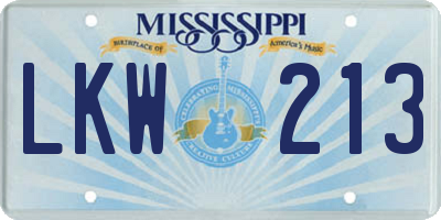 MS license plate LKW213