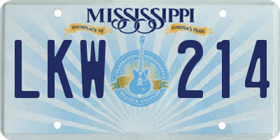 MS license plate LKW214