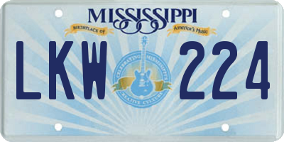 MS license plate LKW224