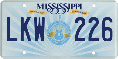 MS license plate LKW226