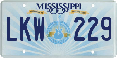 MS license plate LKW229