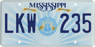 MS license plate LKW235
