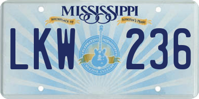 MS license plate LKW236