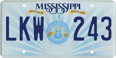 MS license plate LKW243