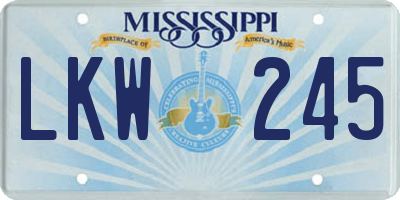 MS license plate LKW245