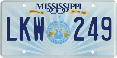 MS license plate LKW249