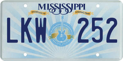 MS license plate LKW252