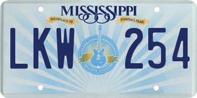 MS license plate LKW254