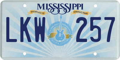 MS license plate LKW257