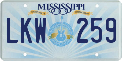 MS license plate LKW259