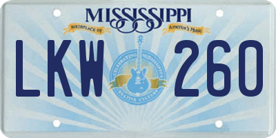 MS license plate LKW260