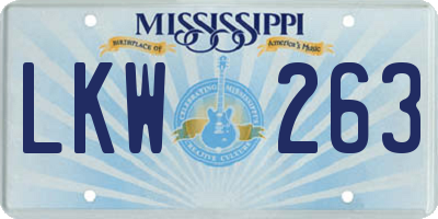 MS license plate LKW263