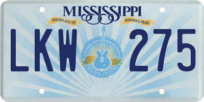 MS license plate LKW275