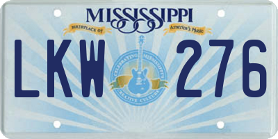 MS license plate LKW276