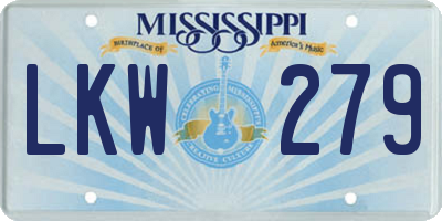 MS license plate LKW279