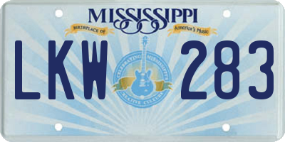 MS license plate LKW283