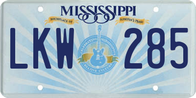 MS license plate LKW285
