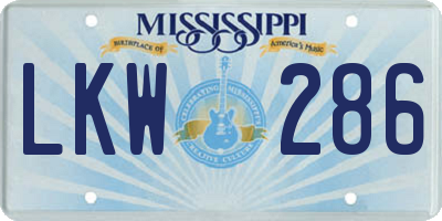 MS license plate LKW286