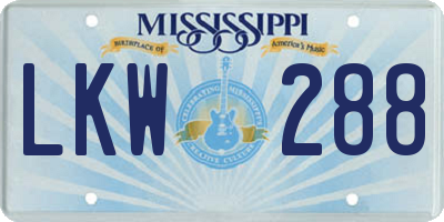 MS license plate LKW288