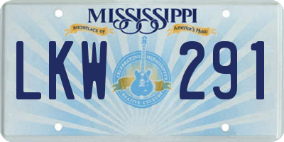 MS license plate LKW291