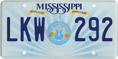 MS license plate LKW292