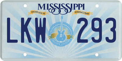 MS license plate LKW293