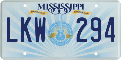 MS license plate LKW294