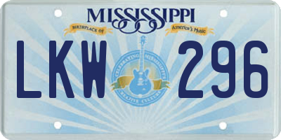 MS license plate LKW296