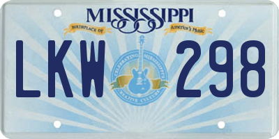 MS license plate LKW298