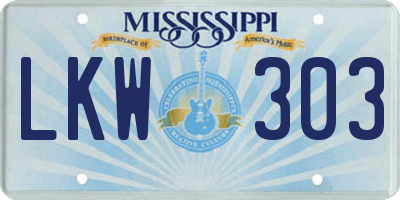 MS license plate LKW303