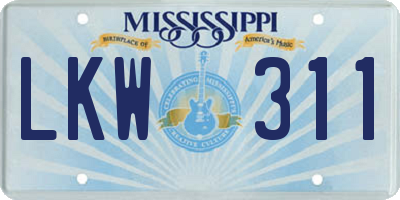 MS license plate LKW311