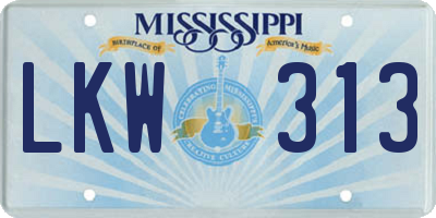 MS license plate LKW313