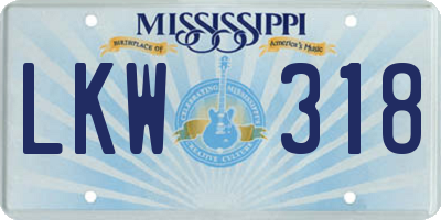 MS license plate LKW318