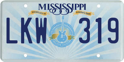 MS license plate LKW319