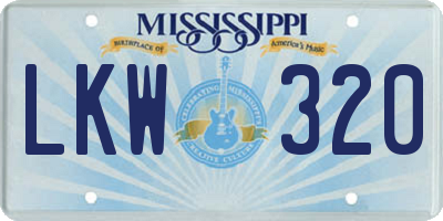 MS license plate LKW320