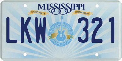 MS license plate LKW321