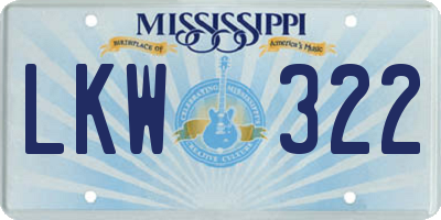 MS license plate LKW322