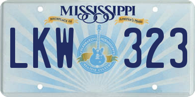 MS license plate LKW323