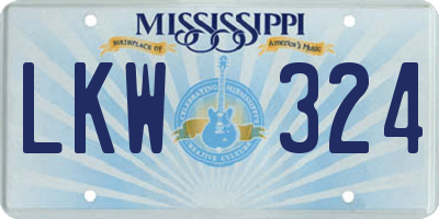 MS license plate LKW324