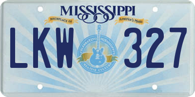 MS license plate LKW327