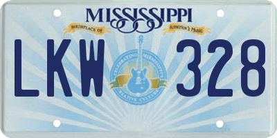 MS license plate LKW328