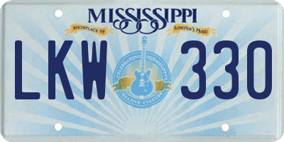 MS license plate LKW330