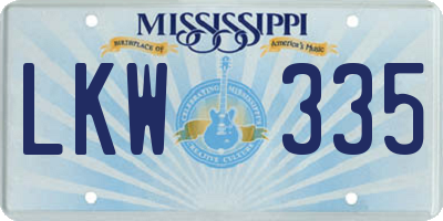 MS license plate LKW335