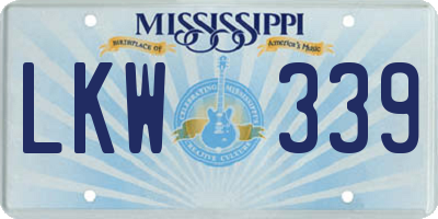 MS license plate LKW339