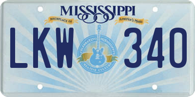MS license plate LKW340