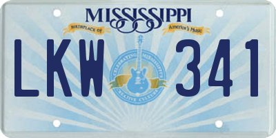 MS license plate LKW341