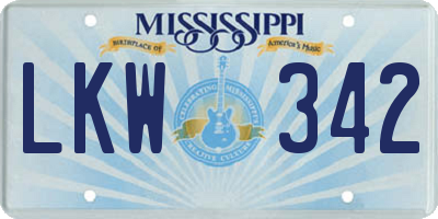 MS license plate LKW342